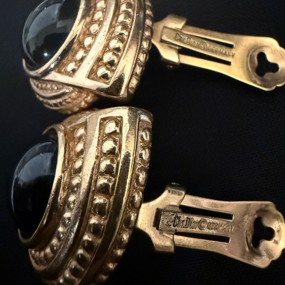 Dior Gold and Black Statement Earrings